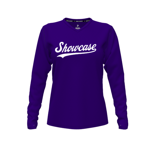 [FTLVCFPP-FYXS-LOGO3] Decker Comfort T-Shirt (Female Youth XS, Purple, V Neck, Logo 3, Long Sleeve)